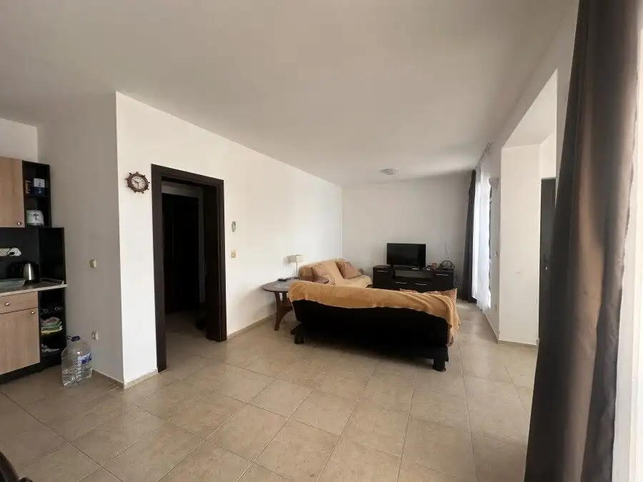Sunny 2-bedroom apartment with large veranda and direct pool access in Nessebar View complex.