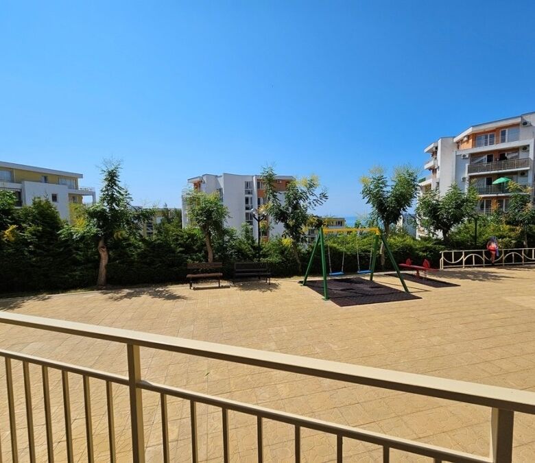 View of a playground in a residential complex close to Sveti Vlas, Bulgaria.