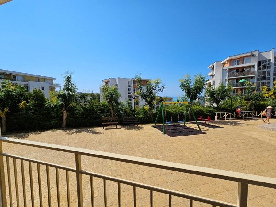 View of a playground in a residential complex close to Sveti Vlas, Bulgaria.