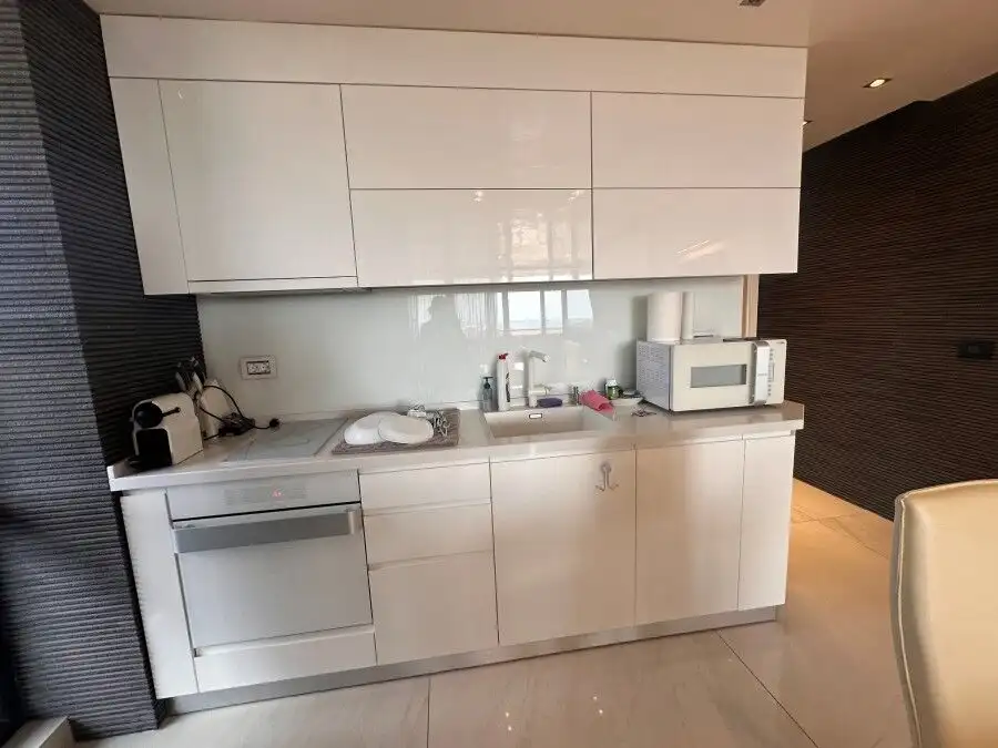 Modern kitchen in luxury penthouse with sea views and large terrace in Sveti Vlas.