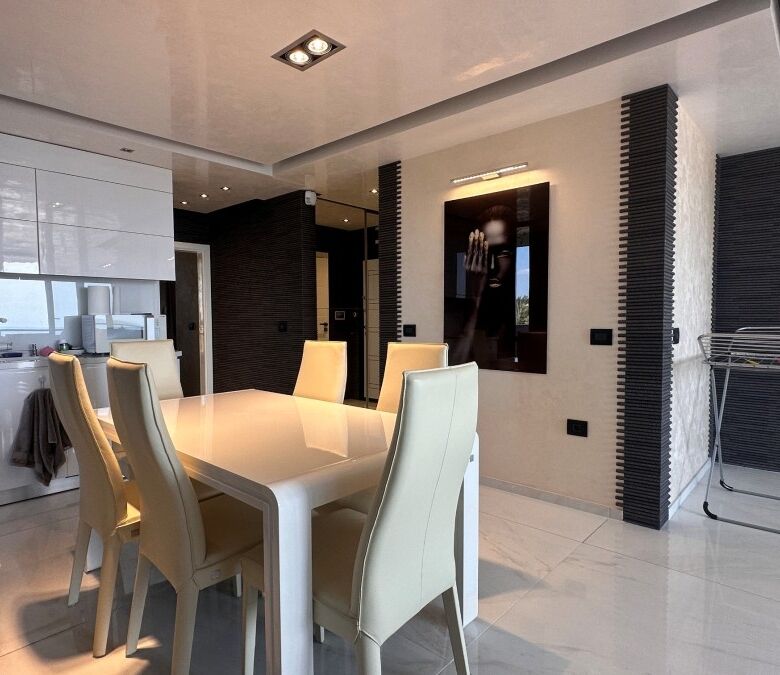 Elegant living room with contemporary furniture and stylish decor.