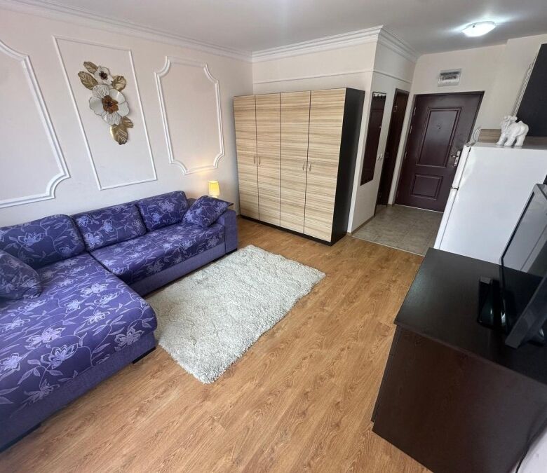 Furnished studio apartment of 35 sq.m. in Apollon complex, Ravda, with modern decor and essential am.