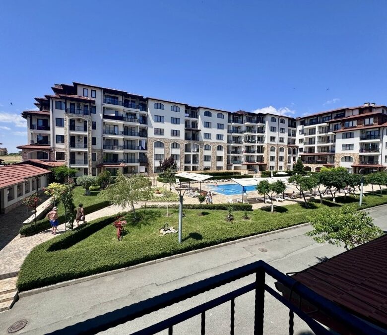 Modern fully furnished studio in Apollon apartments, Ravda, 35 sq.m., with pool and landscaped garde.