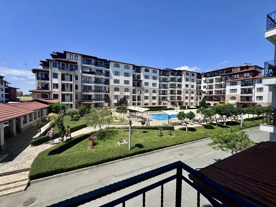 Modern fully furnished studio in Apollon apartments, Ravda, 35 sq.m., with pool and landscaped garde.