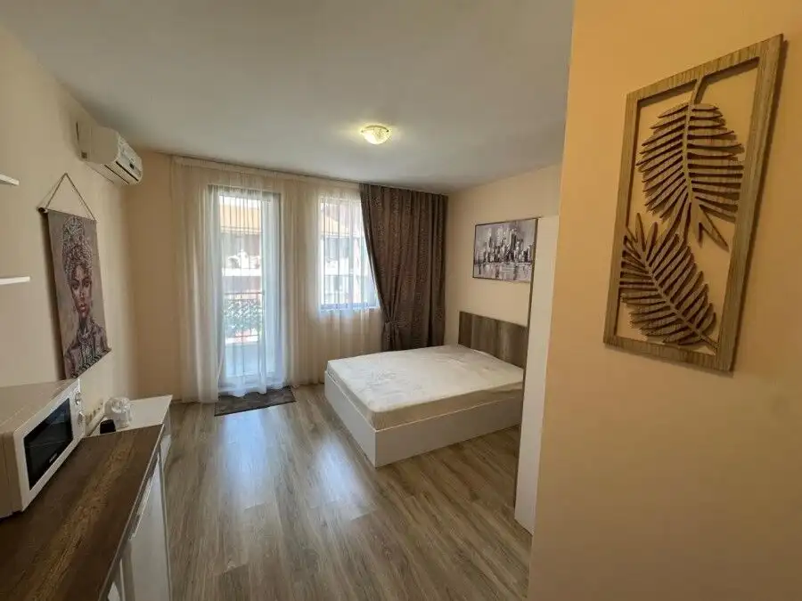 Comfortable studio with modern decor in Apollon apartments, Ravda, featuring a bright living space a.