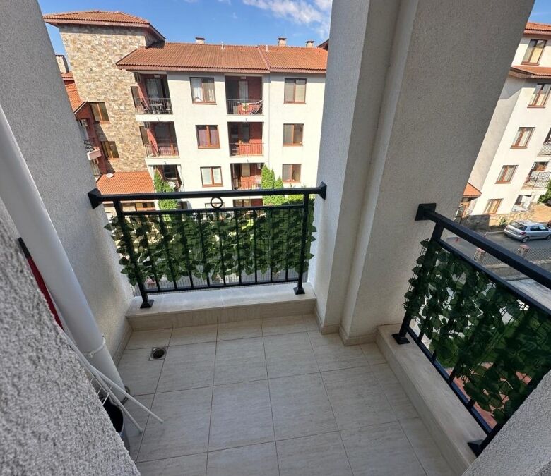Balcony view of Apollon apartments in Ravda, Bulgaria.