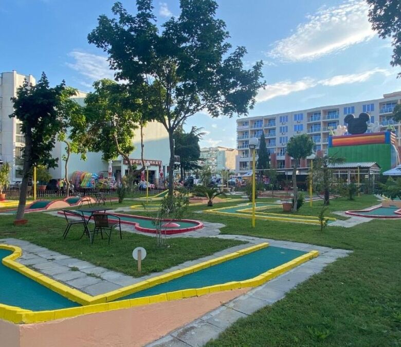 Seaside hotel Esperanto featuring outdoor mini-golf and green spaces near Sunny Beach and Nessebar.