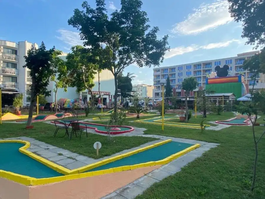 Seaside hotel Esperanto featuring outdoor mini-golf and green spaces near Sunny Beach and Nessebar.