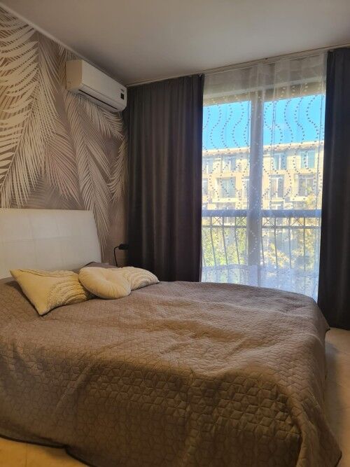 Cozy 2-bedroom furnished apartment in Cascadas Family Resort, Sunny Beach with balcony views.