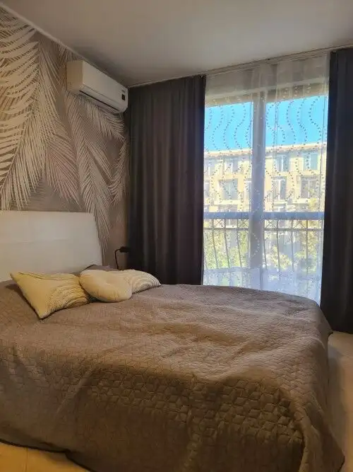 Cozy 2-bedroom furnished apartment in Cascadas Family Resort, Sunny Beach with balcony views.