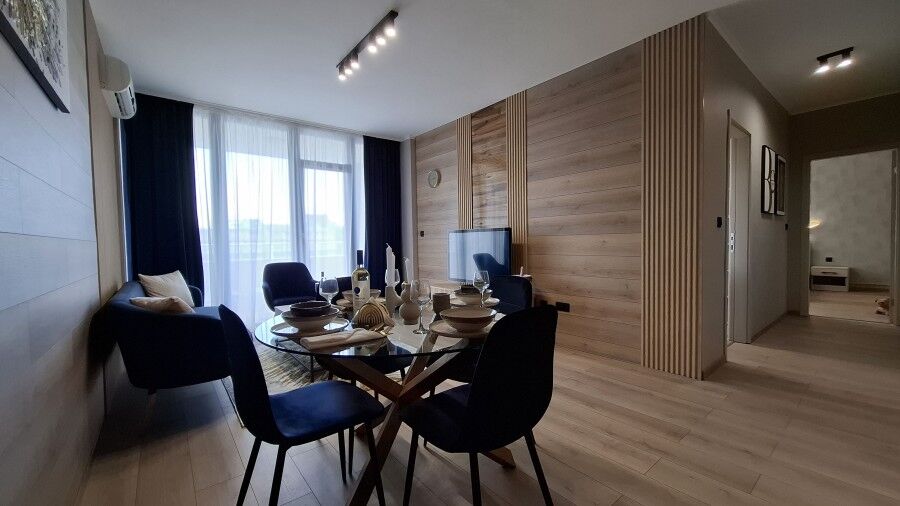 Bright living space with stylish furniture and natural light.