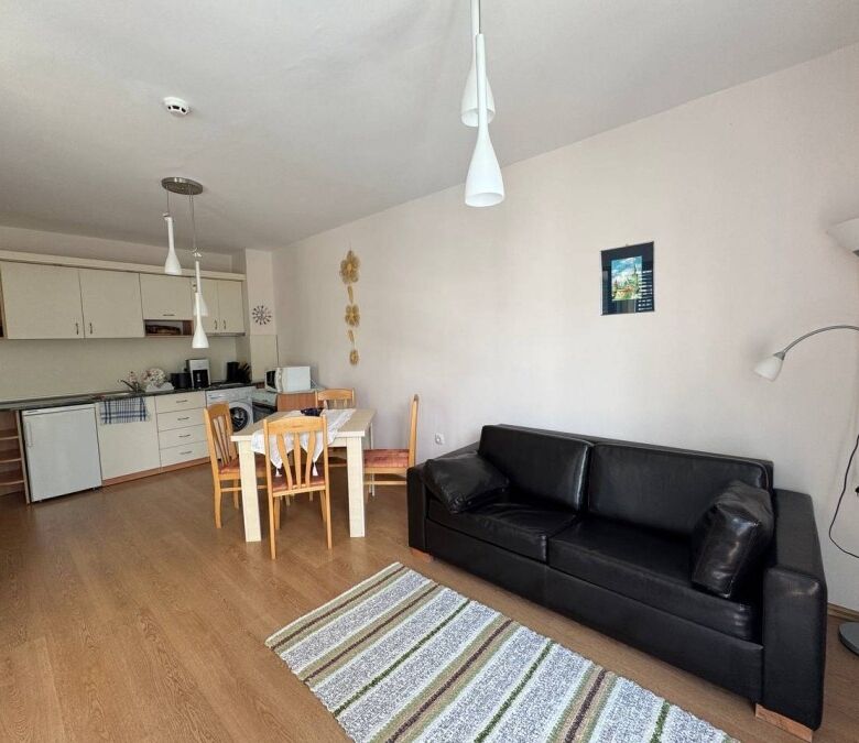 Modern 1-bedroom apartment with pool view located just 70 meters from Sunny Beach's beach, perfect f.