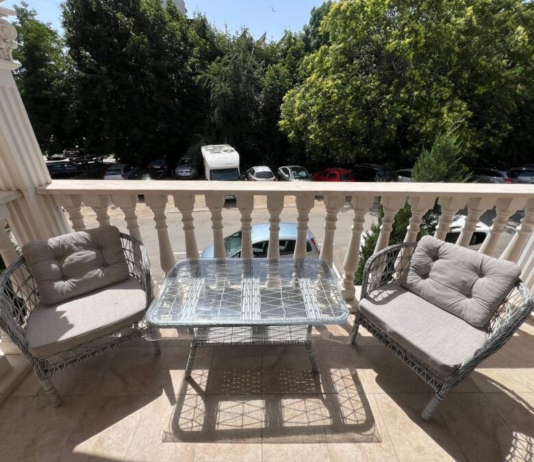 Sea view studio apartment with balcony in top complex Valencia Gardens, Nessebar, offering stunning.