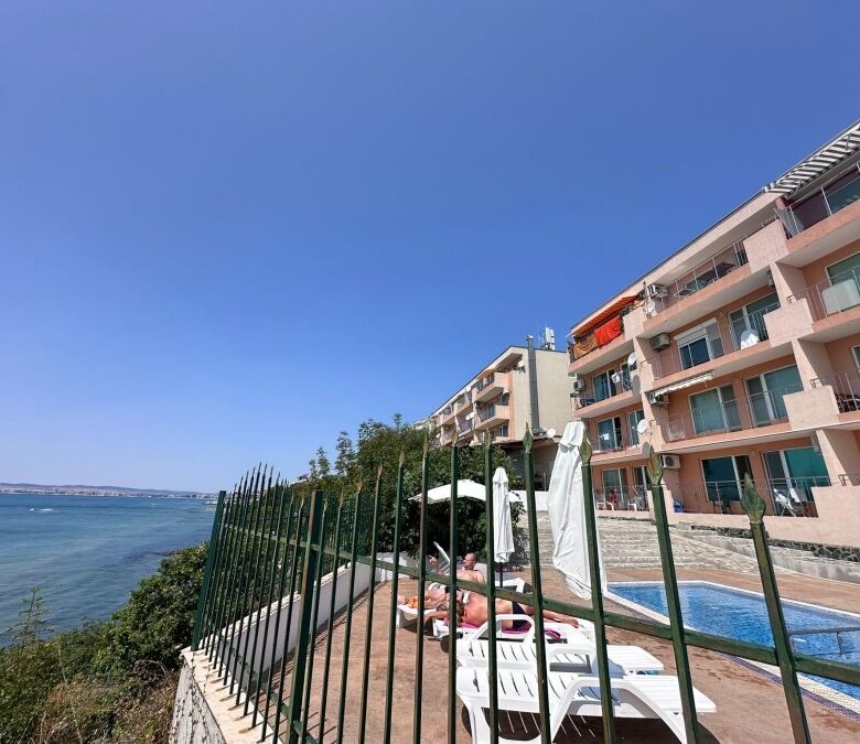 Sea front apartment with stunning views in Coral Beach, St. Vlas, offering 77 sq.m. of modern living.