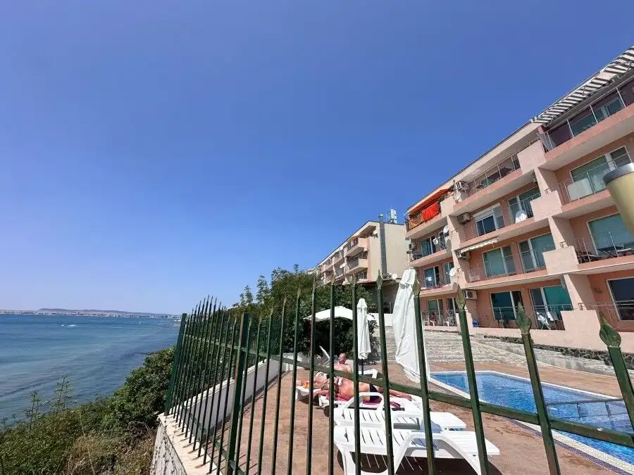 Sea front apartment with stunning views in Coral Beach, St. Vlas, offering 77 sq.m. of modern living.