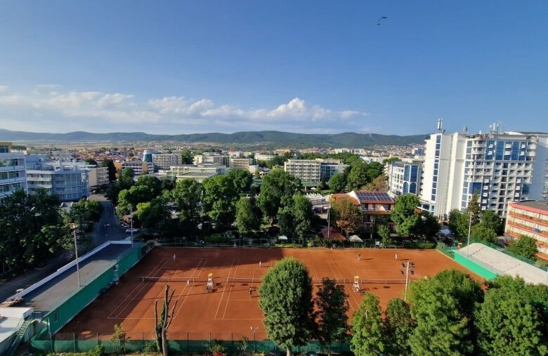 Bright 1-bedroom top floor apartment offering stunning city views in Sunny Beach, Bulgaria.