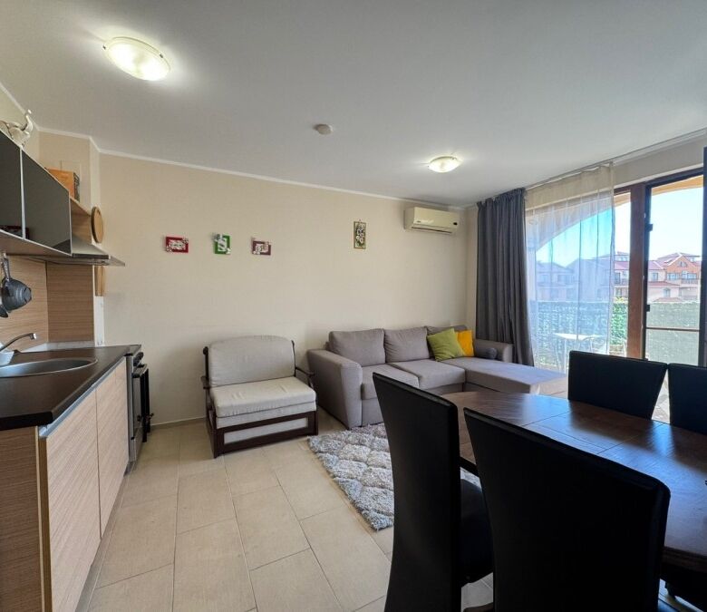 Apartment in Sunny Beach resort with modern furnishings and balcony views.
