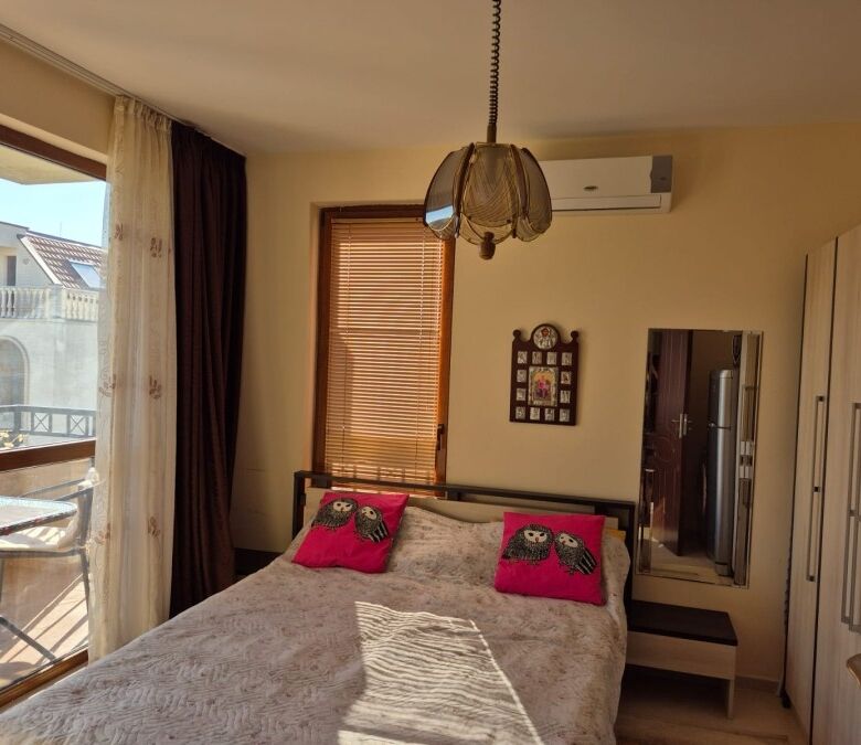 Apartment with pool view, 55 sq.m., in Cascadas Family Resort, Sunny Beach.