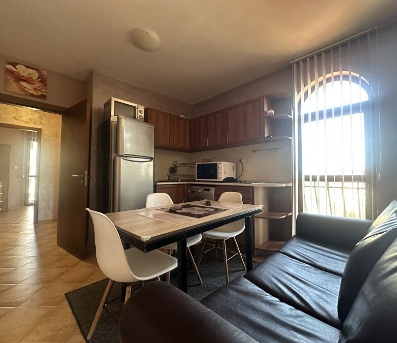 Bright 3-bedroom apartment with pool views at Cascadas Family Resort, Sunny Beach. Modern living spa.