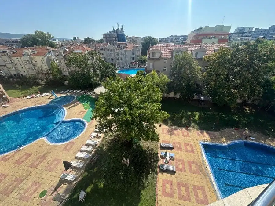 Pool view studio in Semiramida Gardens, Sunny Beach, 56 sq.m.