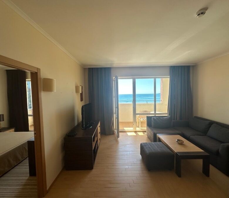 Sea view apartment in Majestic Sunny Beach with spacious living area and balcony overlooking the oce.