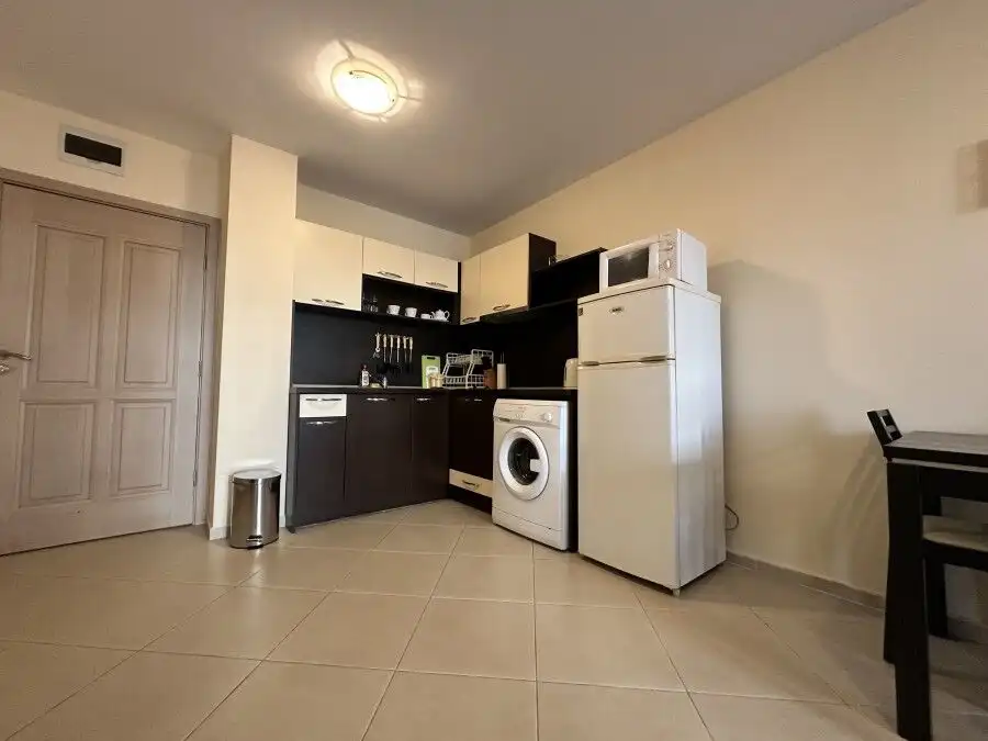 Modern kitchen with appliances in a 61 sq.m. apartment in Kalia, Sunny Beach, close to the sea.