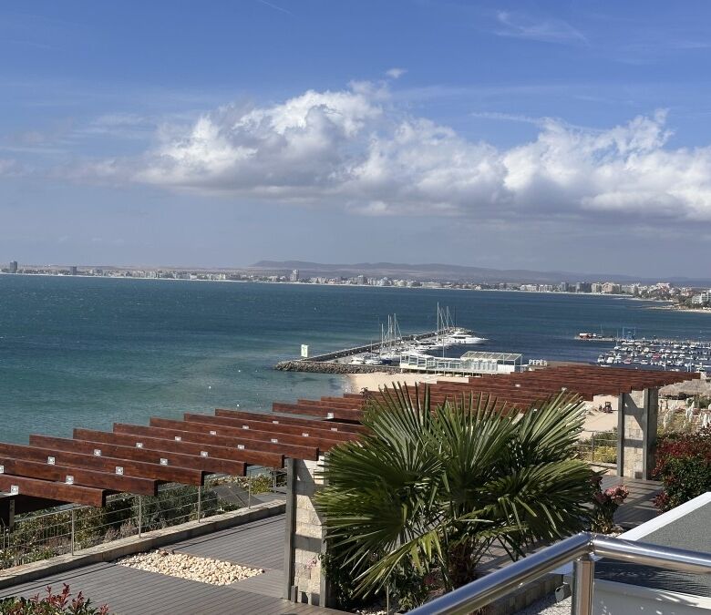 Sea view from a luxury apartment in Sveti Vlas, Bulgaria.