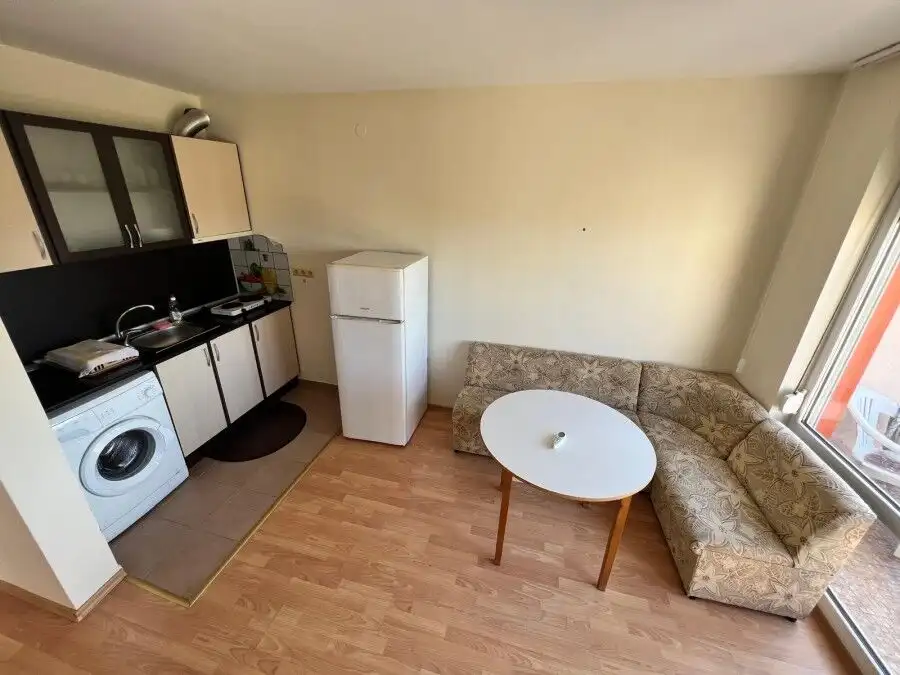 Furnished studio apartment with 54 sq.m., two balconies, in Nessebar Fort Club. Perfect for comforta.