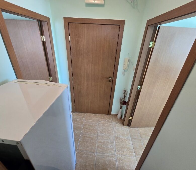 Bright interior of a 1-bedroom top floor apartment with large terrace and sea views in Amoto, Nesseb.