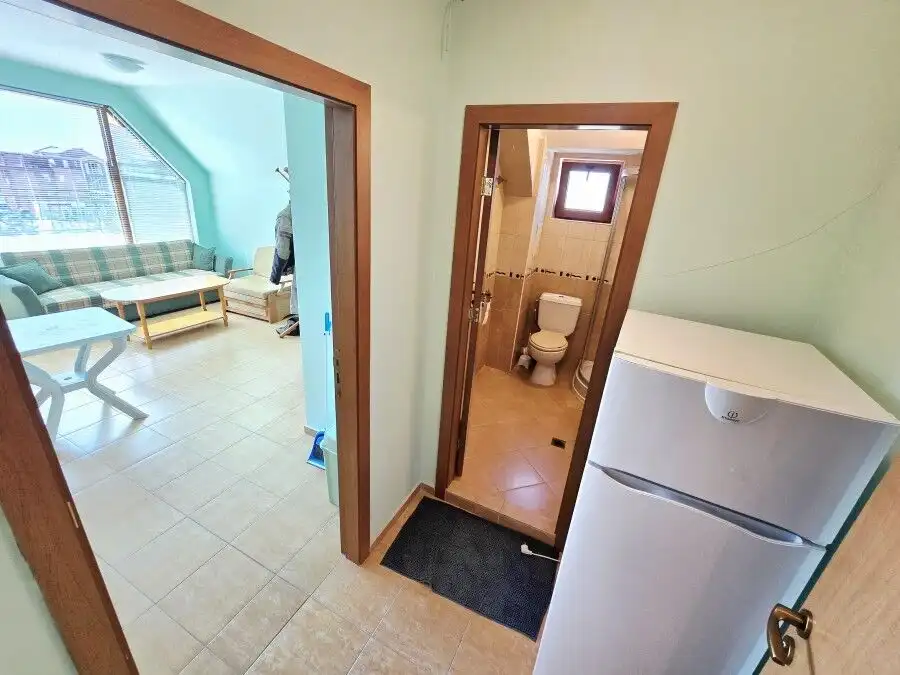 Bright 1-bedroom apartment with large terrace and sea views in Amoto, Nessebar. Perfect for relaxing.