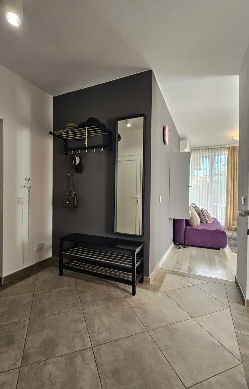 Entrance area of a nicely furnished 1-bedroom apartment in Golden Day 2, Sunny Beach.