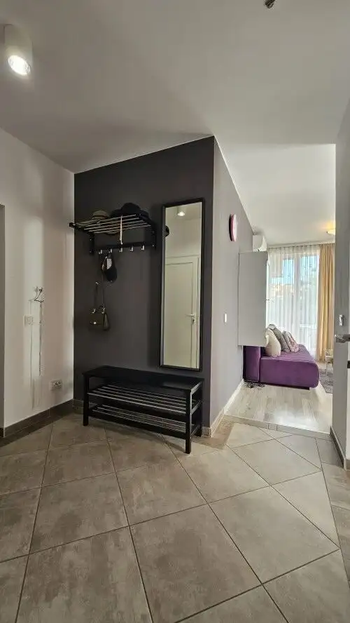 Entrance area of a nicely furnished 1-bedroom apartment in Golden Day 2, Sunny Beach.