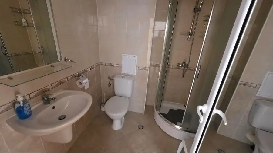 Modern bathroom in a sea view top floor apartment in Panorama Dreams, Sveti Vlas.