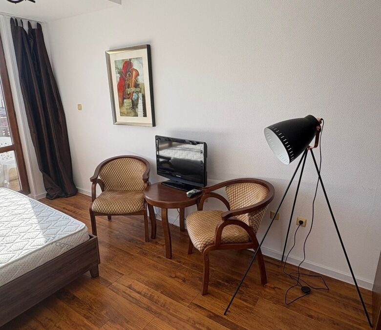 Bright studio with sea and pool views in Panorama Bay 2, St. Vlas, 41 sq.m.