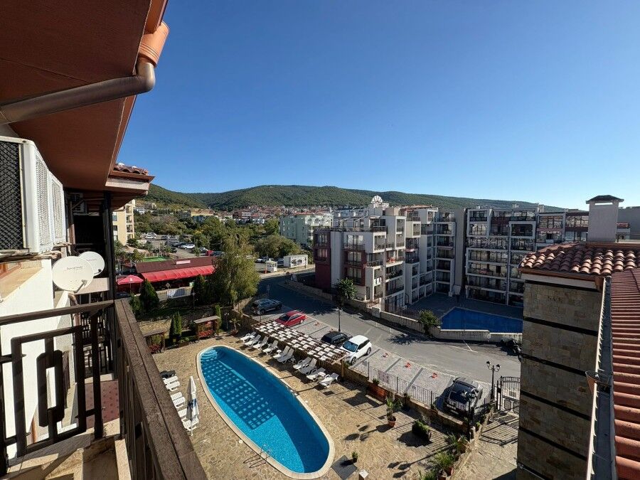 Sea and pool view studio in Panorama Bay 2, St. Vlas, 41 sq.m.