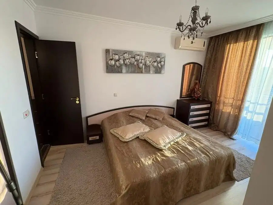 Modern bedroom with elegant decor in Olymp, Sveti Vlas, just 150m from the sea.