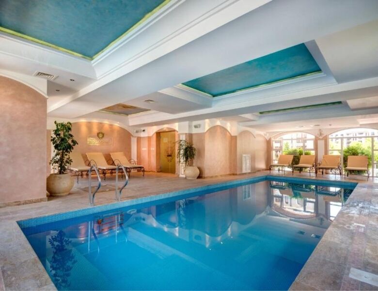 Indoor swimming pool at Izida Palace Spa, Sunny Beach.