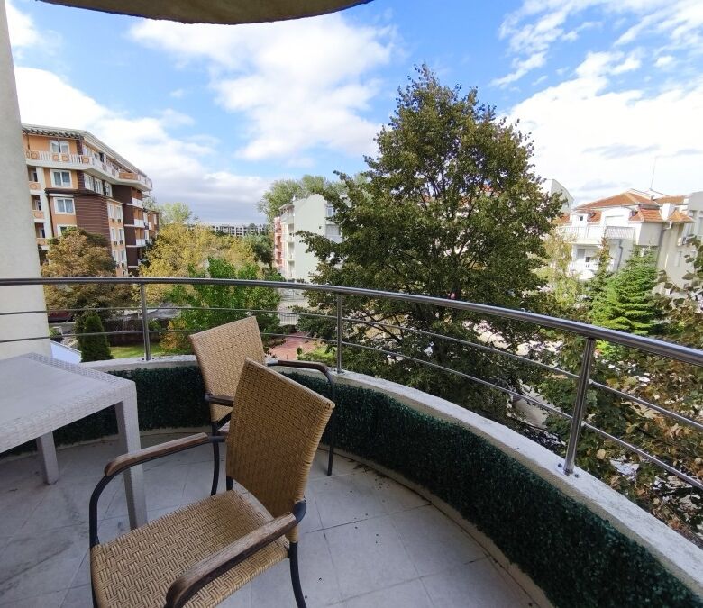 Modern 1-bedroom apartment with balcony views in Sunny Beach center.