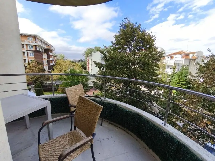 Modern 1-bedroom apartment with balcony views in Sunny Beach center.