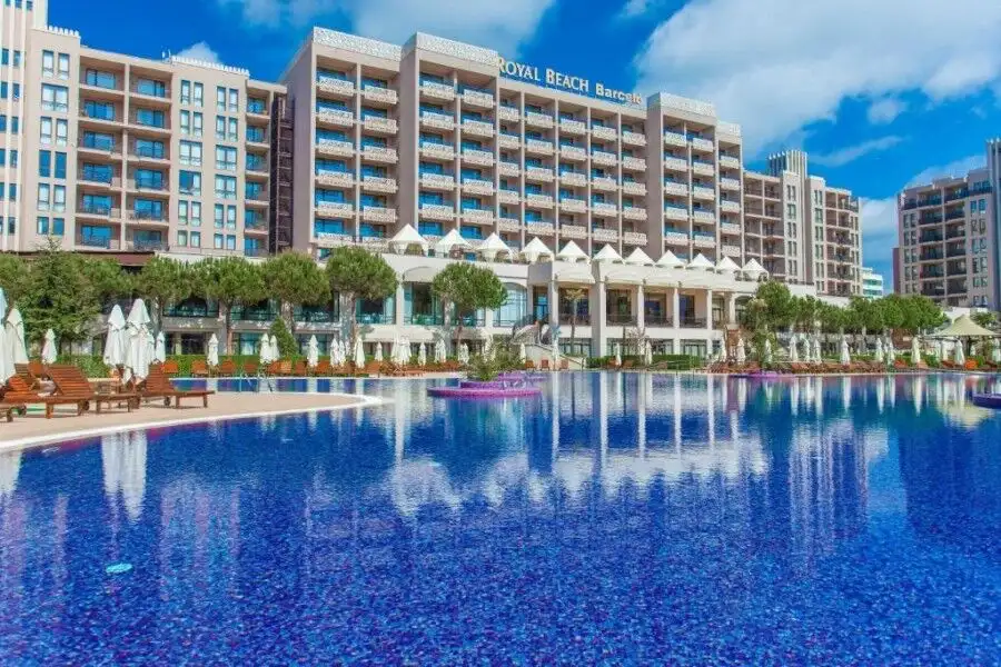 Beautiful pool area at Barcelo Royal Beach in Sunny Beach, Bulgaria.