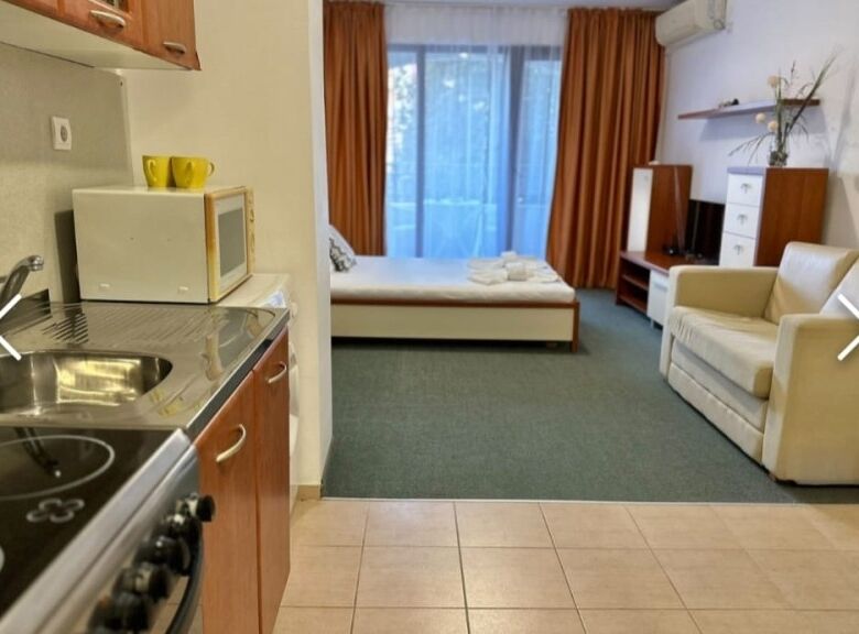Interior view of a 1-bedroom sea front apartment with balcony in Marina Cape, Aheloy.