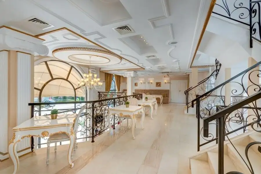 Luxury spa apartment interior with elegant furnishings at Dawn Park Deluxe, Sunny Beach.