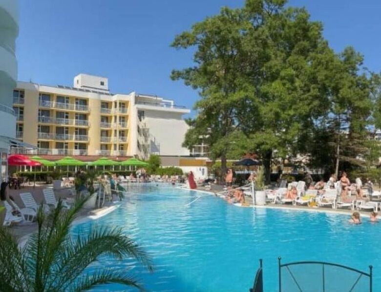 Bright apartment near Sunny Beach with pool view and amenities.