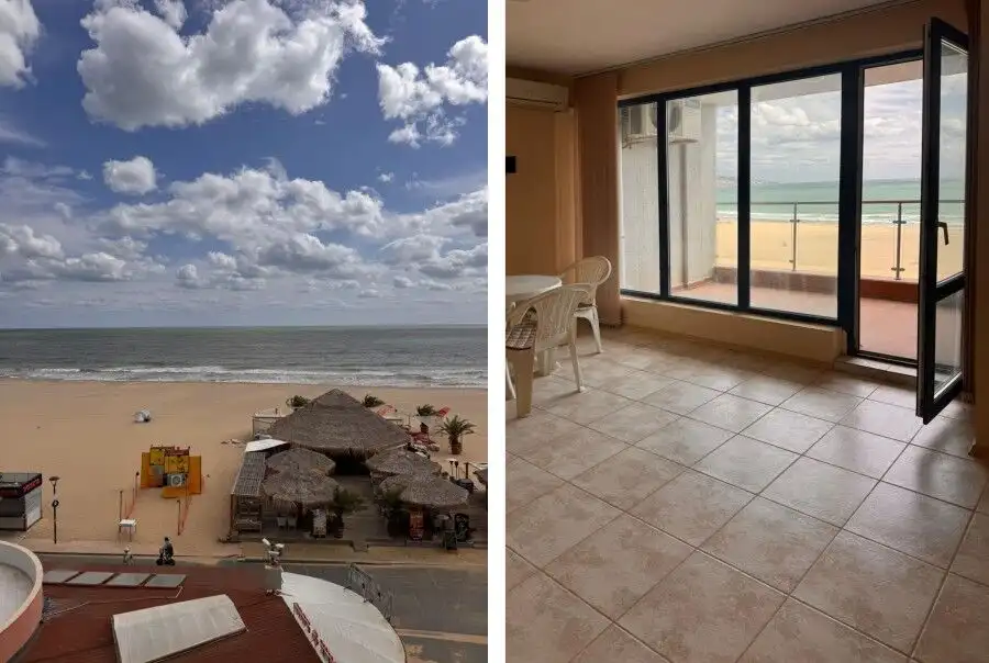 Bright 1-bedroom apartment overlooking the sea, 75 sq.m., located on the first line at Sunny Beach.