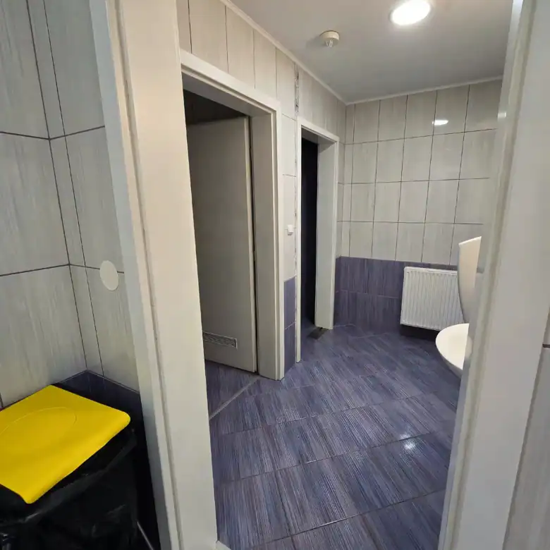 Commercial restroom with modern fixtures in Rogatec property listing.