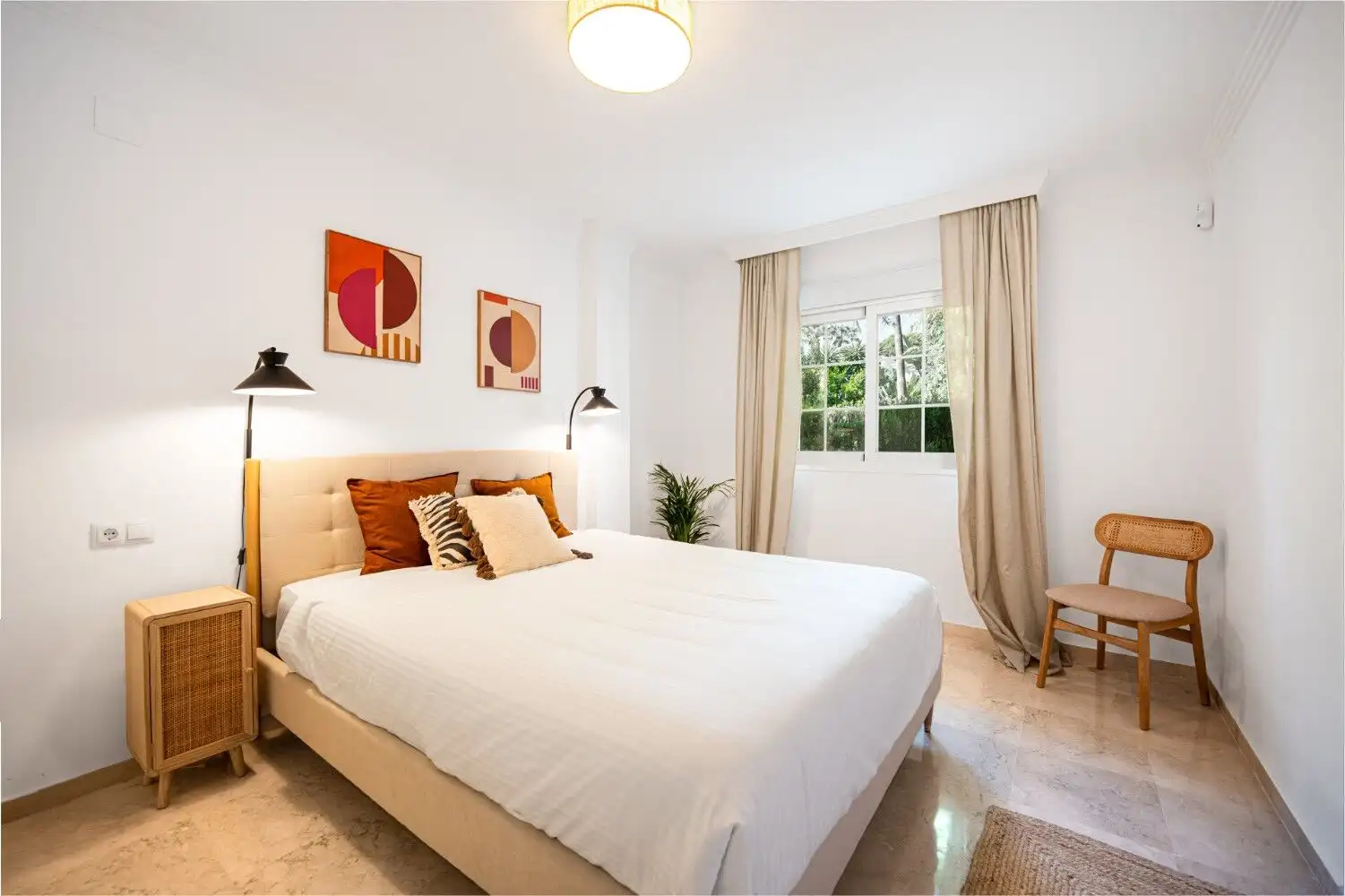 Beautifully renovated apartment in Marbella East with bright interiors and stylish decor.