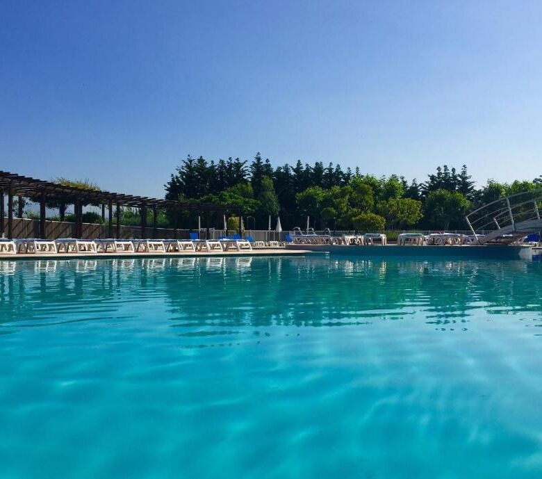 Relaxing outdoor pool at Le Petit Lac, Mandelieu La Napoule, Cannes.