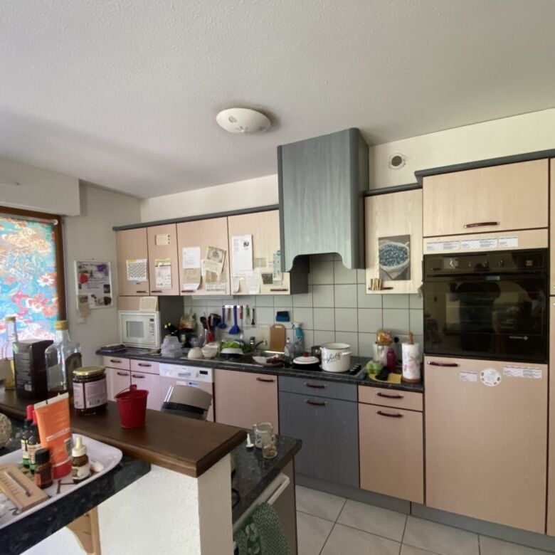 Interior view of a 3-bedroom house kitchen in Seppois-le-bas, with modern cabinets and appliances.
