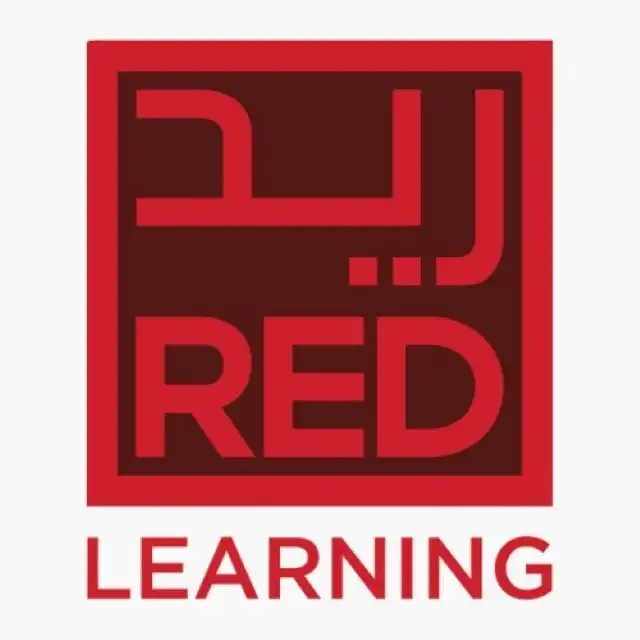 Red Learning logo with Arabic script and the word "RED" in bold.