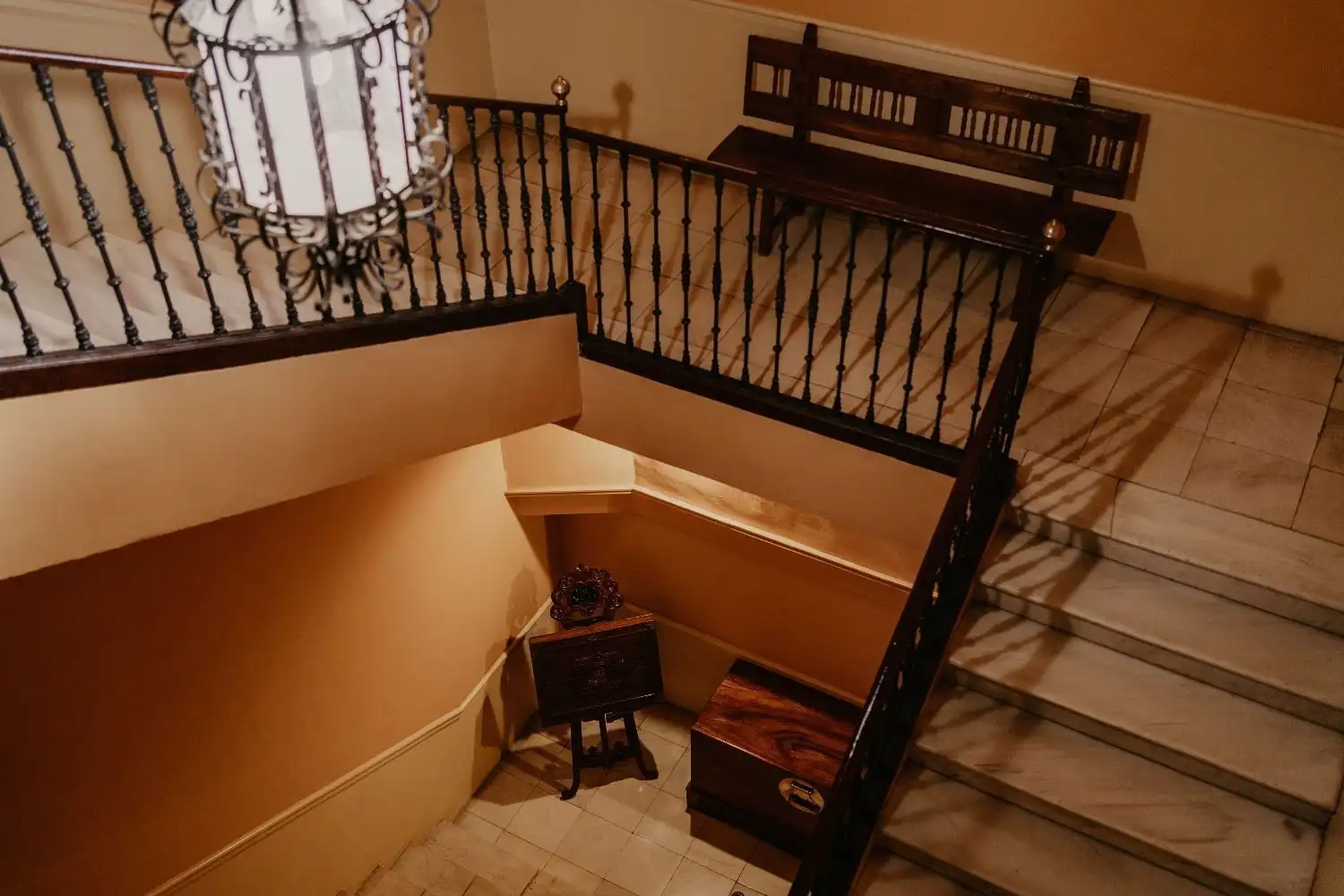 Penthouse interior with staircase in Malaga city center.